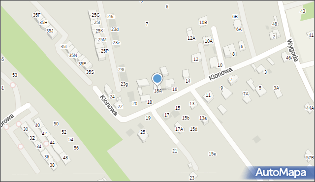 Wieliczka, Klonowa, 18A, mapa Wieliczka