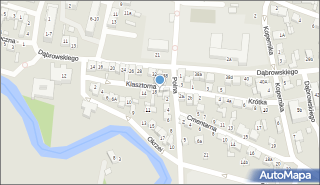 Wieruszów, Klasztorna, 20, mapa Wieruszów