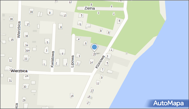 Wierzbica, Klonowa, 12, mapa Wierzbica