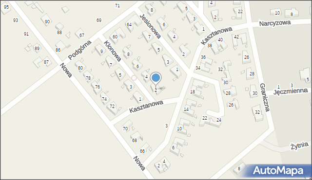 Wiry, Klonowa, 2, mapa Wiry