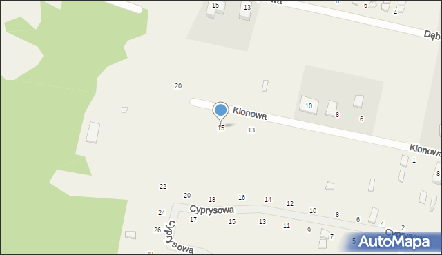 Wisełka, Klonowa, 15, mapa Wisełka