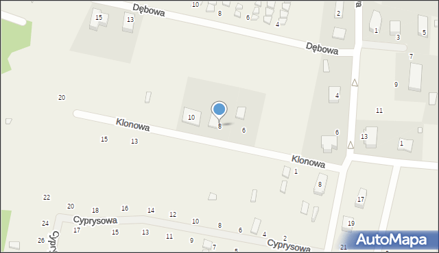 Wisełka, Klonowa, 8, mapa Wisełka