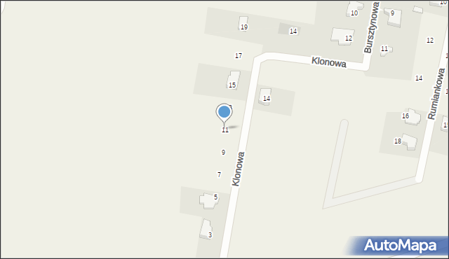 Wiślinka, Klonowa, 11, mapa Wiślinka