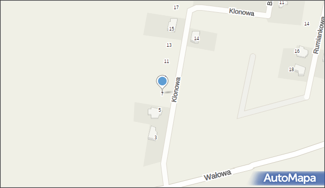Wiślinka, Klonowa, 7, mapa Wiślinka