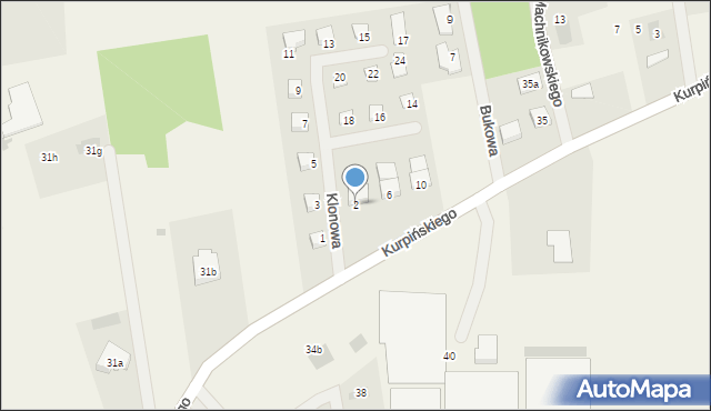 Włoszakowice, Klonowa, 2, mapa Włoszakowice