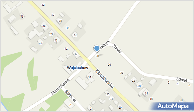 Wojciechów, Kluczborska, 28, mapa Wojciechów
