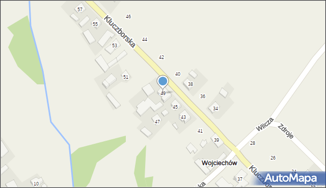 Wojciechów, Kluczborska, 49, mapa Wojciechów