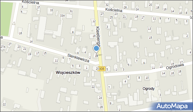 Wojcieszków, Kleeberga Franciszka, gen., 18, mapa Wojcieszków