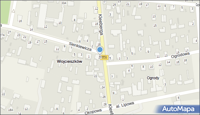 Wojcieszków, Kleeberga Franciszka, gen., 20, mapa Wojcieszków