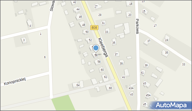 Wojcieszków, Kleeberga Franciszka, gen., 56, mapa Wojcieszków