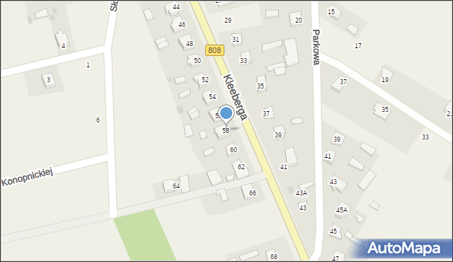 Wojcieszków, Kleeberga Franciszka, gen., 58, mapa Wojcieszków