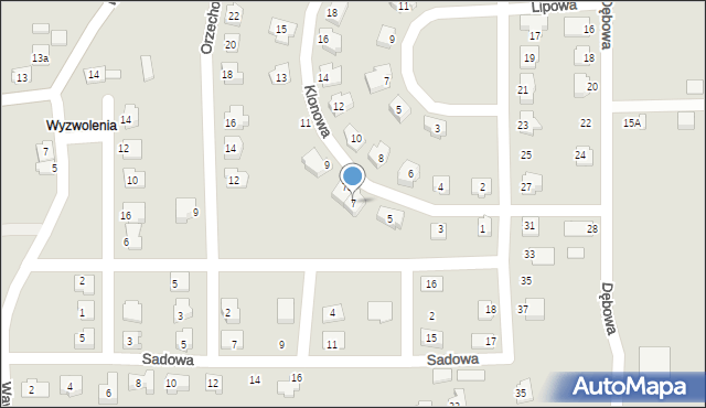 Wolbrom, Klonowa, 7, mapa Wolbrom