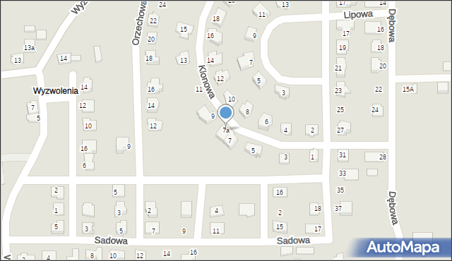 Wolbrom, Klonowa, 7a, mapa Wolbrom