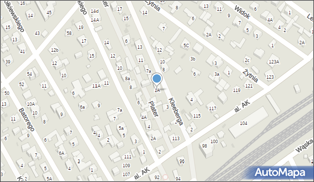 Wołomin, Kleeberga, 1A, mapa Wołomin