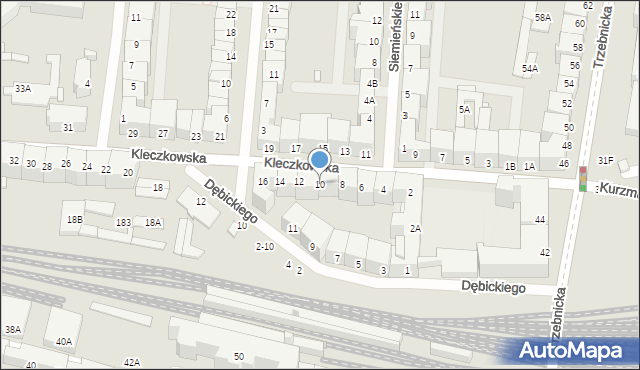 Wrocław, Kleczkowska, 10, mapa Wrocławia