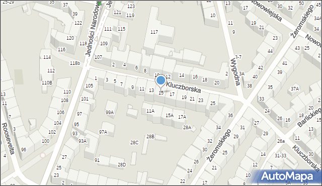 Wrocław, Kluczborska, 15, mapa Wrocławia