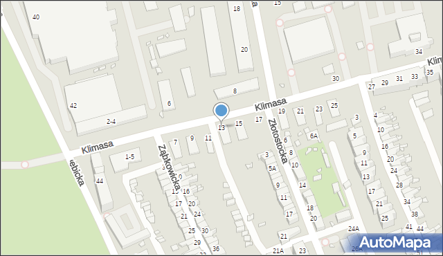 Wrocław, Klimasa Czesława, ks., 13, mapa Wrocławia