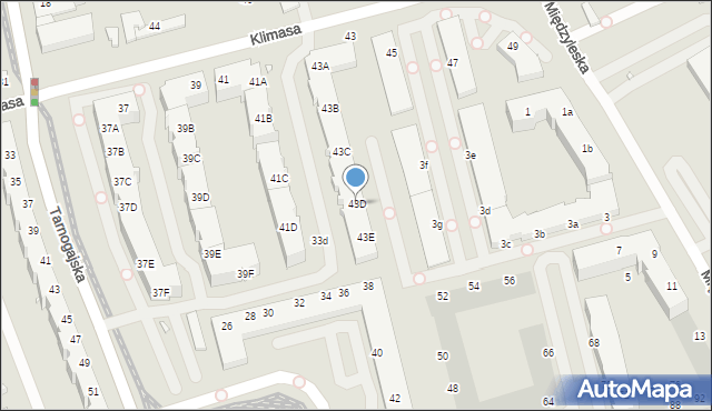 Wrocław, Klimasa Czesława, ks., 43D, mapa Wrocławia