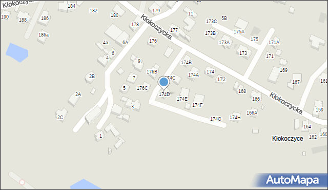 Wrocław, Kłokoczycka, 174D, mapa Wrocławia