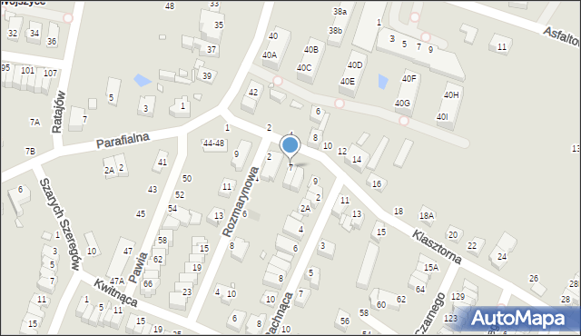 Wrocław, Klasztorna, 7, mapa Wrocławia