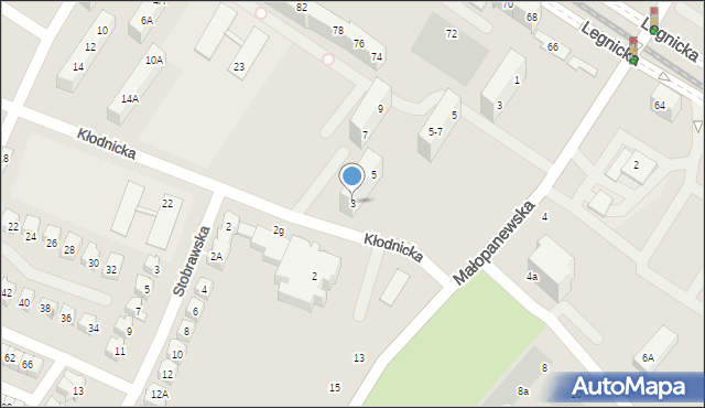 Wrocław, Kłodnicka, 3, mapa Wrocławia