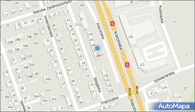 Wrocław, Klecińska, 138, mapa Wrocławia