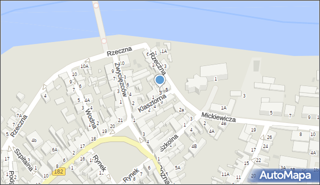 Wronki, Klasztorna, 3, mapa Wronki