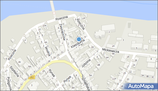 Wronki, Klasztorna, 4, mapa Wronki