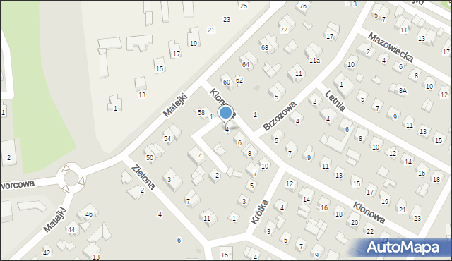 Wyszków, Klonowa, 4, mapa Wyszków