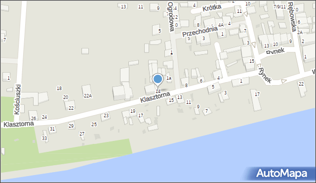 Wyszogród, Klasztorna, 14, mapa Wyszogród