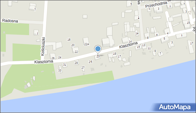 Wyszogród, Klasztorna, 23, mapa Wyszogród