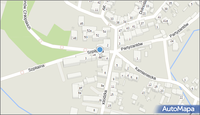 Ząbkowice Śląskie, Kłodzka, 4a, mapa Ząbkowice Śląskie