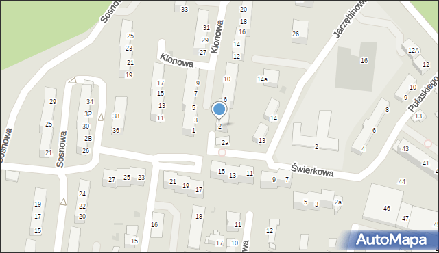 Żagań, Klonowa, 2, mapa Żagań