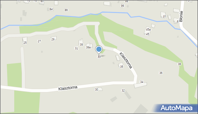 Zagórz, Klasztorna, 33, mapa Zagórz