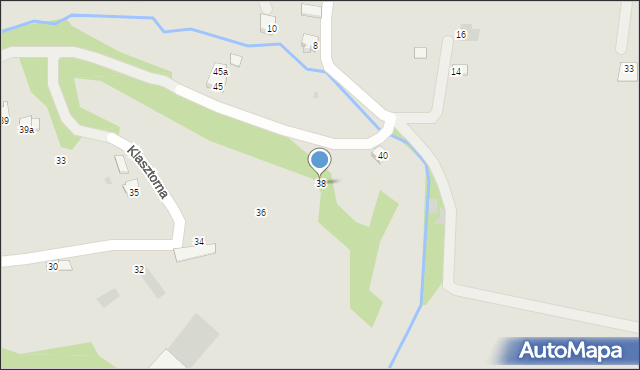 Zagórz, Klasztorna, 38, mapa Zagórz