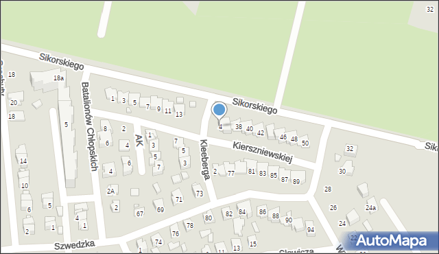 Zamość, Kleeberga Franciszka, gen., 4, mapa Zamościa