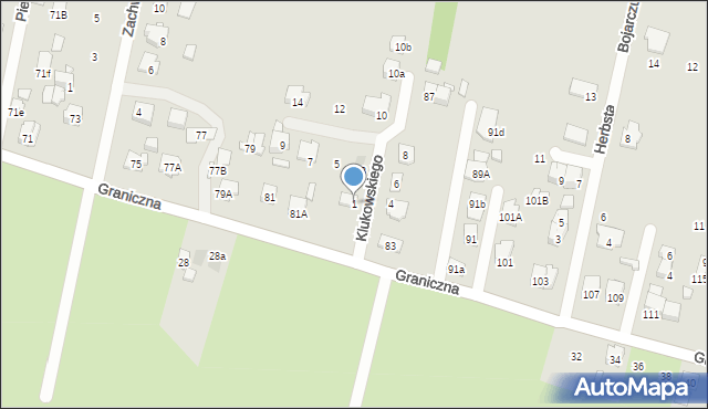 Zamość, Klukowskiego Zygmunta, 1, mapa Zamościa