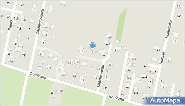 Zamość, Klukowskiego Zygmunta, 12, mapa Zamościa