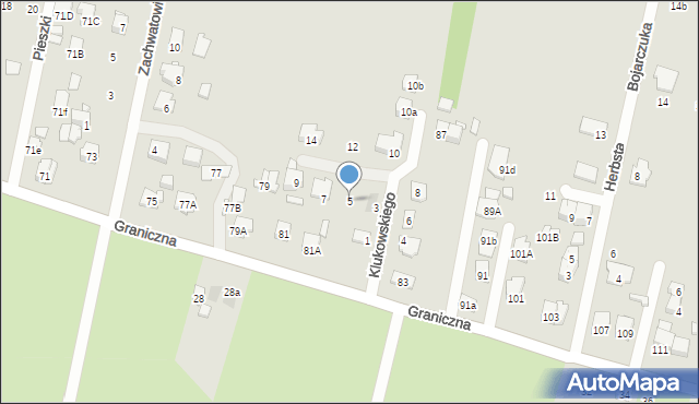 Zamość, Klukowskiego Zygmunta, 5, mapa Zamościa