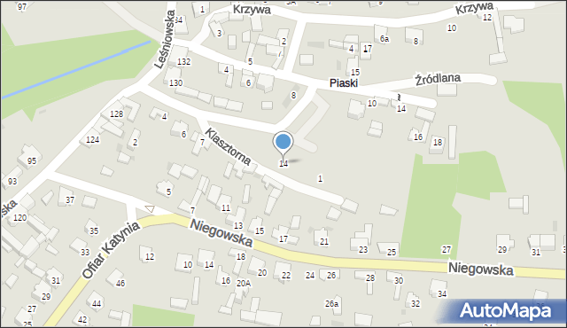 Żarki, Klasztorna, 14, mapa Żarki