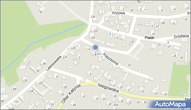 Żarki, Klasztorna, 6, mapa Żarki