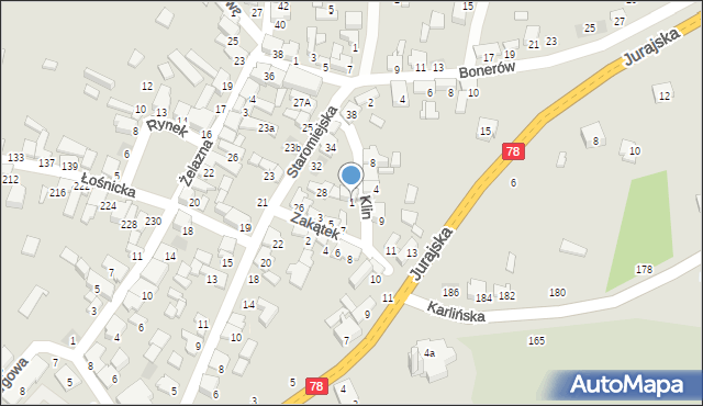 Zawiercie, Klin, 1, mapa Zawiercie