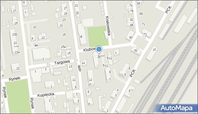 Zbąszynek, Klubowa, 2b, mapa Zbąszynek