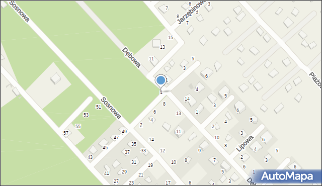 Zbychowo, Klonowa, 1, mapa Zbychowo