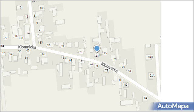 Zdrowa, Kłomnicka, 43, mapa Zdrowa