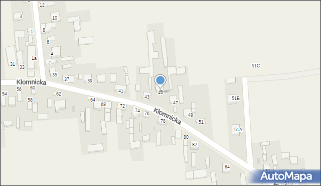 Zdrowa, Kłomnicka, 45, mapa Zdrowa