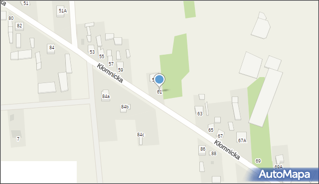 Zdrowa, Kłomnicka, 61, mapa Zdrowa