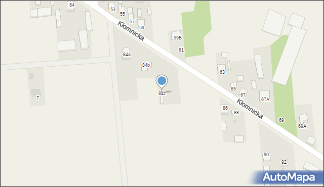 Zdrowa, Kłomnicka, 84c, mapa Zdrowa