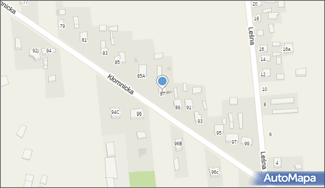 Zdrowa, Kłomnicka, 87, mapa Zdrowa