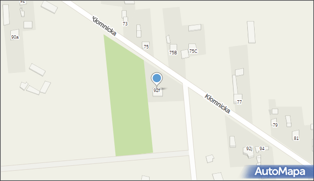 Zdrowa, Kłomnicka, 92f, mapa Zdrowa